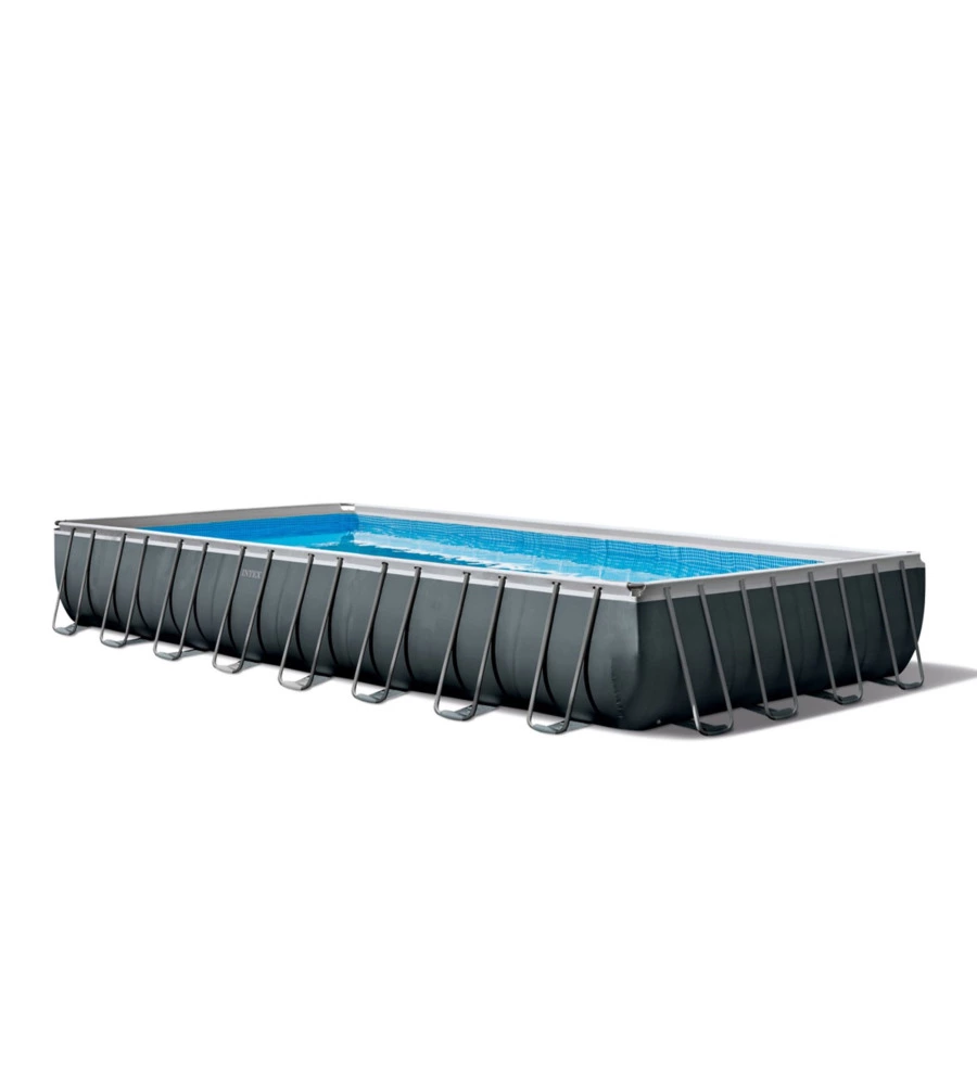 PISCINA FUORI TERRA CON STRUTTURA RETTANGOLARE INTEX "ULTRA XTR FRAME" ANTRACITE 975X488X132CM - COD. 26374NP